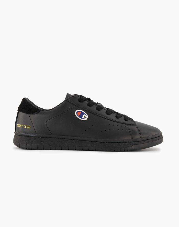 Zapatillas Champion Hombre - Court Club Patch Logo ( Negras ) 8739642-WN